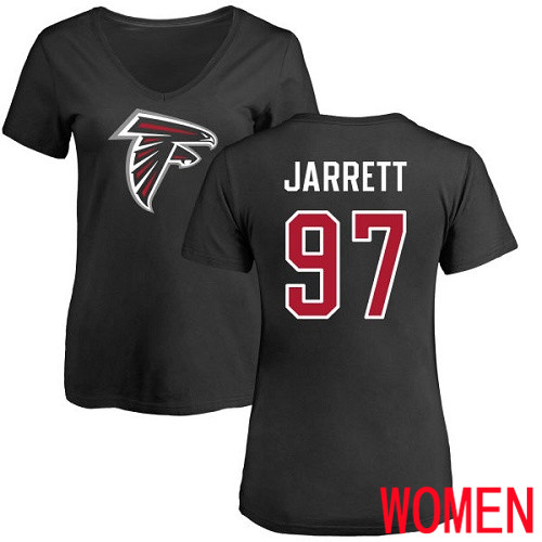 Atlanta Falcons Black Women Grady Jarrett Name And Number Logo NFL Football #97 T Shirt